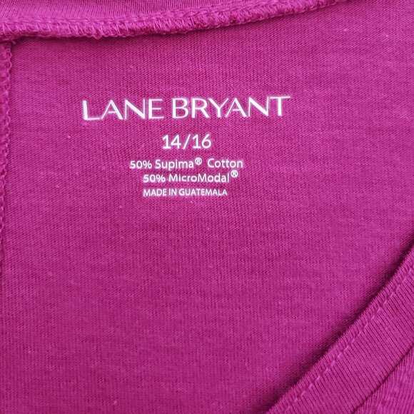 Lane Bryant Purple Long Sleeve V-neck T-Shirt New with Tag - Picture 3 of 9